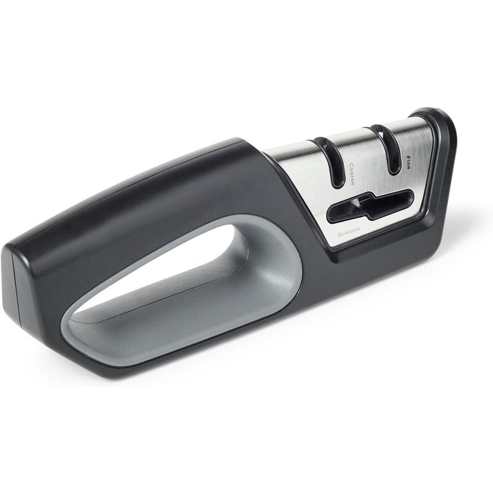 Sur La Table 2-Stage Knife & Scissor Sharpener, Black