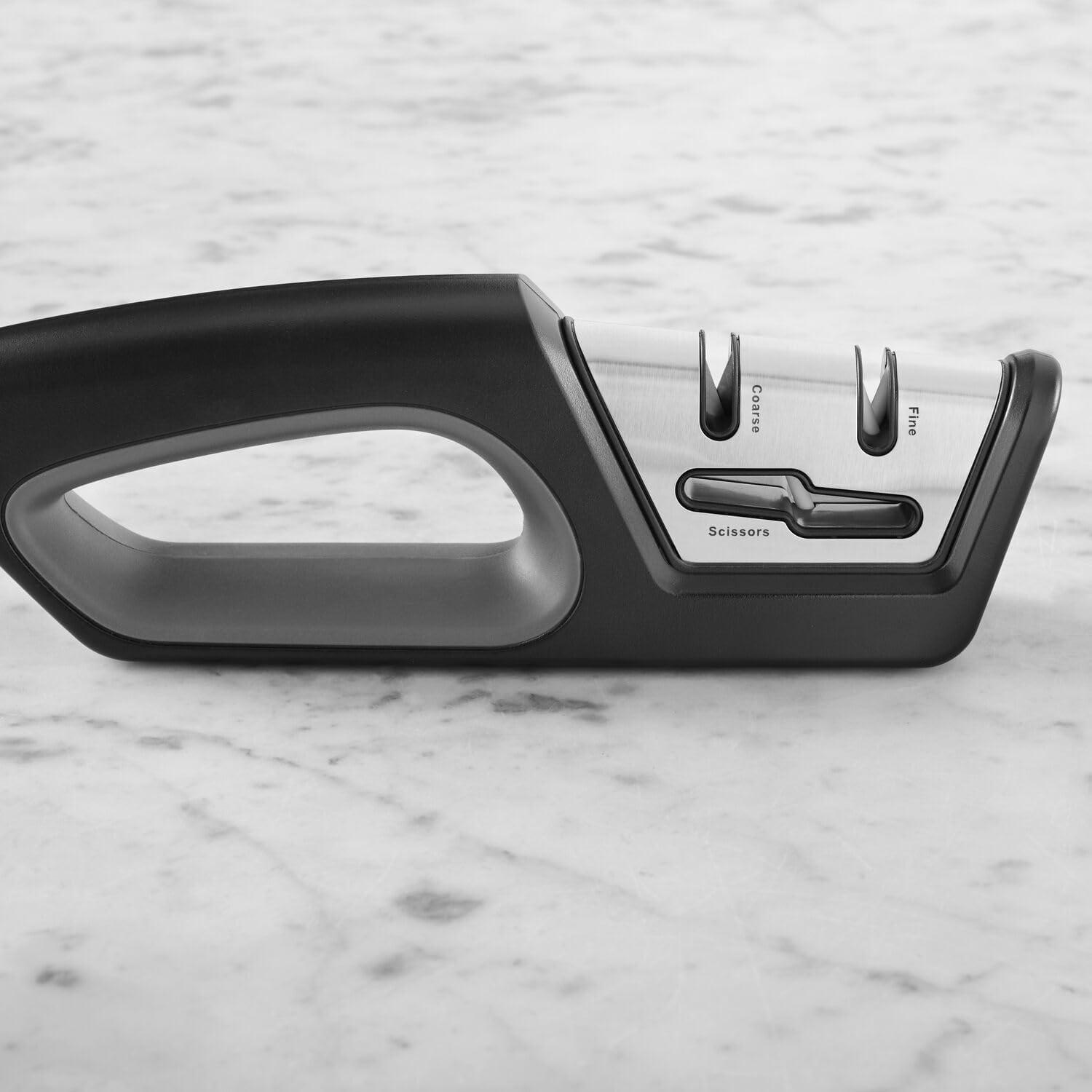 Sur La Table 2-Stage Knife & Scissor Sharpener, Black - view 2