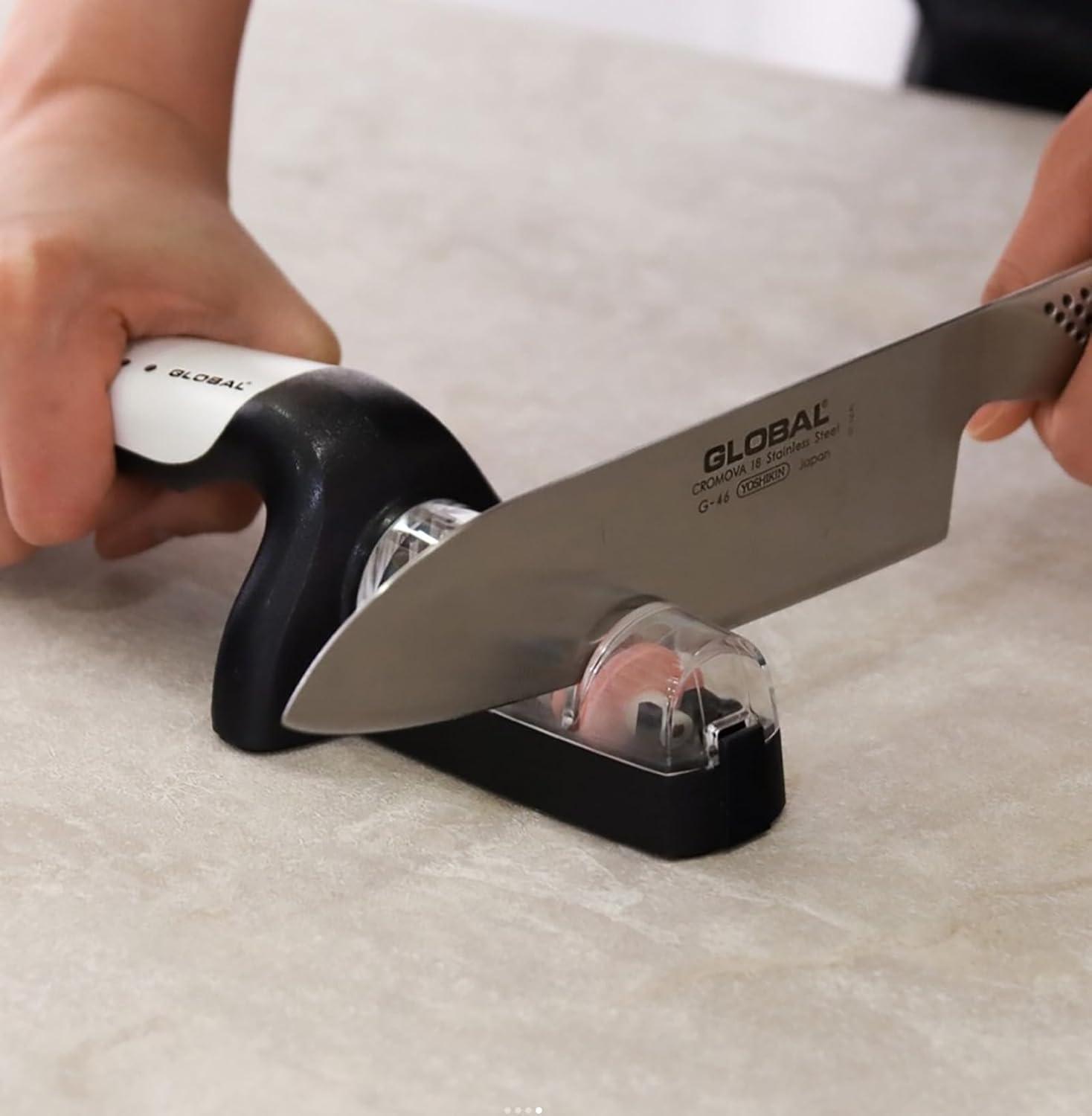 Global 2-Stage Handheld Knife Sharpener, Stainless Steel - view 3