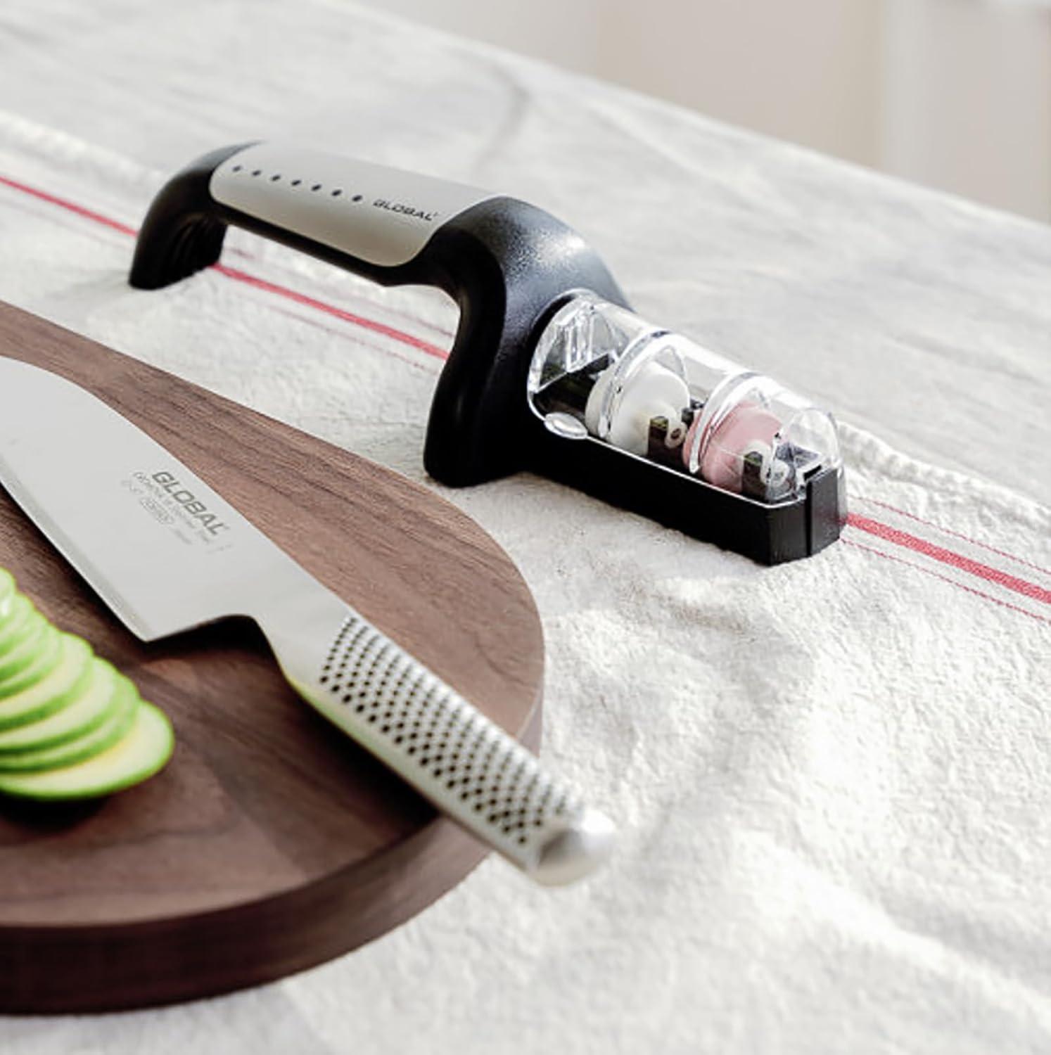 Global 2-Stage Handheld Knife Sharpener, Stainless Steel - view 4