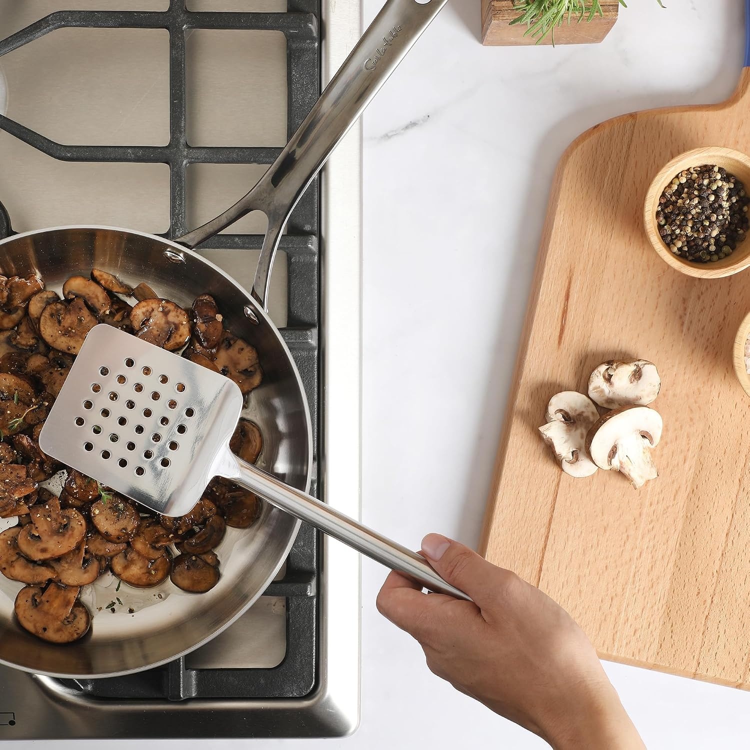Sur La Table Kitchen Essential Steelhaus Stainless Steel Kitchen Spoon(Slotted Turner) - view 6