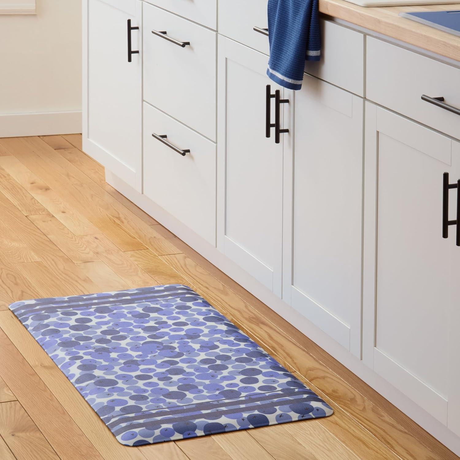 SUR LA TABLE KITCHEN ESSENTIALS Fresh Blueberries Fruit Anti Fatigue Comfort Mat, Kitchen Mat, Standing Desk Mat, Non-Slip Backing, Blue/White, 20″x39″(20″ x 39″) - view 2