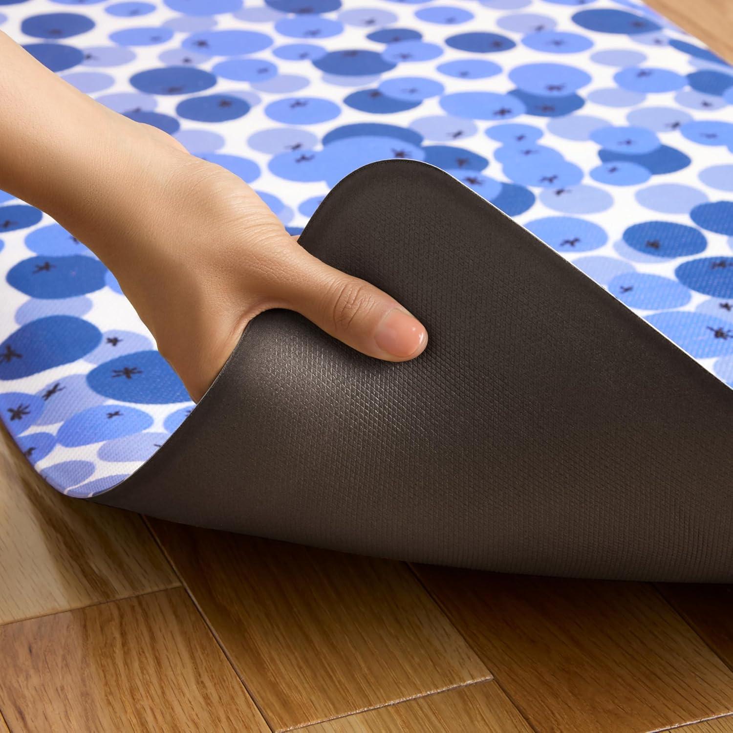 SUR LA TABLE KITCHEN ESSENTIALS Fresh Blueberries Fruit Anti Fatigue Comfort Mat, Kitchen Mat, Standing Desk Mat, Non-Slip Backing, Blue/White, 20″x39″(20″ x 39″) - view 3