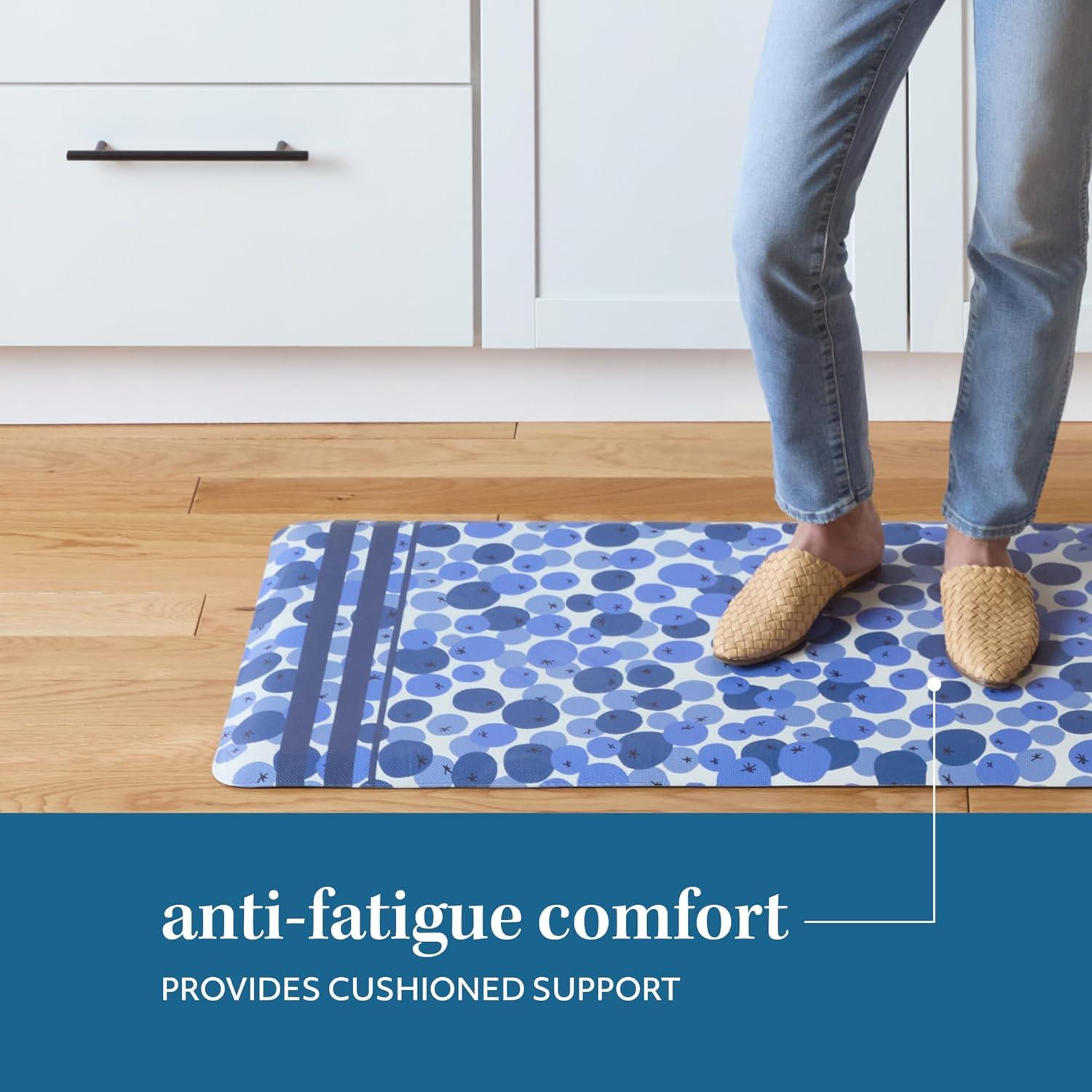 SUR LA TABLE KITCHEN ESSENTIALS Fresh Blueberries Fruit Anti Fatigue Comfort Mat, Kitchen Mat, Standing Desk Mat, Non-Slip Backing, Blue/White, 20″x39″(20″ x 39″) - view 6