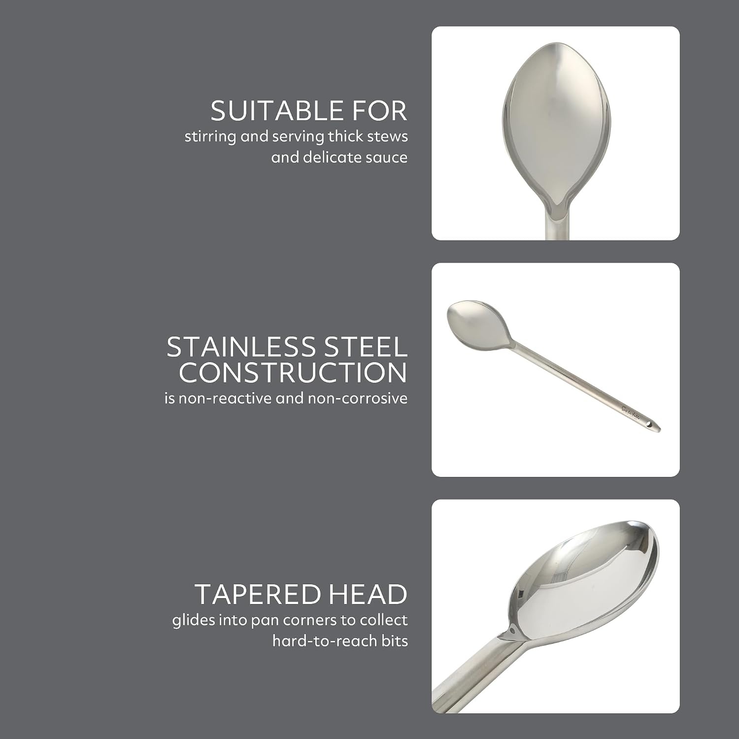 Sur La Table Kitchen Essential Steelhaus Stainless Steel Kitchen Spoon(Cooking Spoon) - view 3