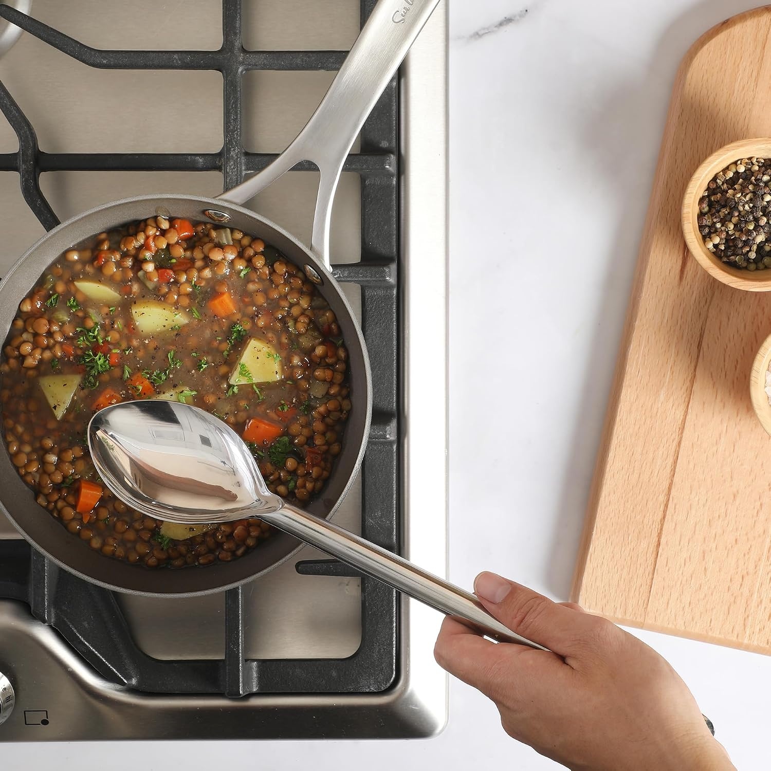 Sur La Table Kitchen Essential Steelhaus Stainless Steel Kitchen Spoon(Cooking Spoon) - view 6