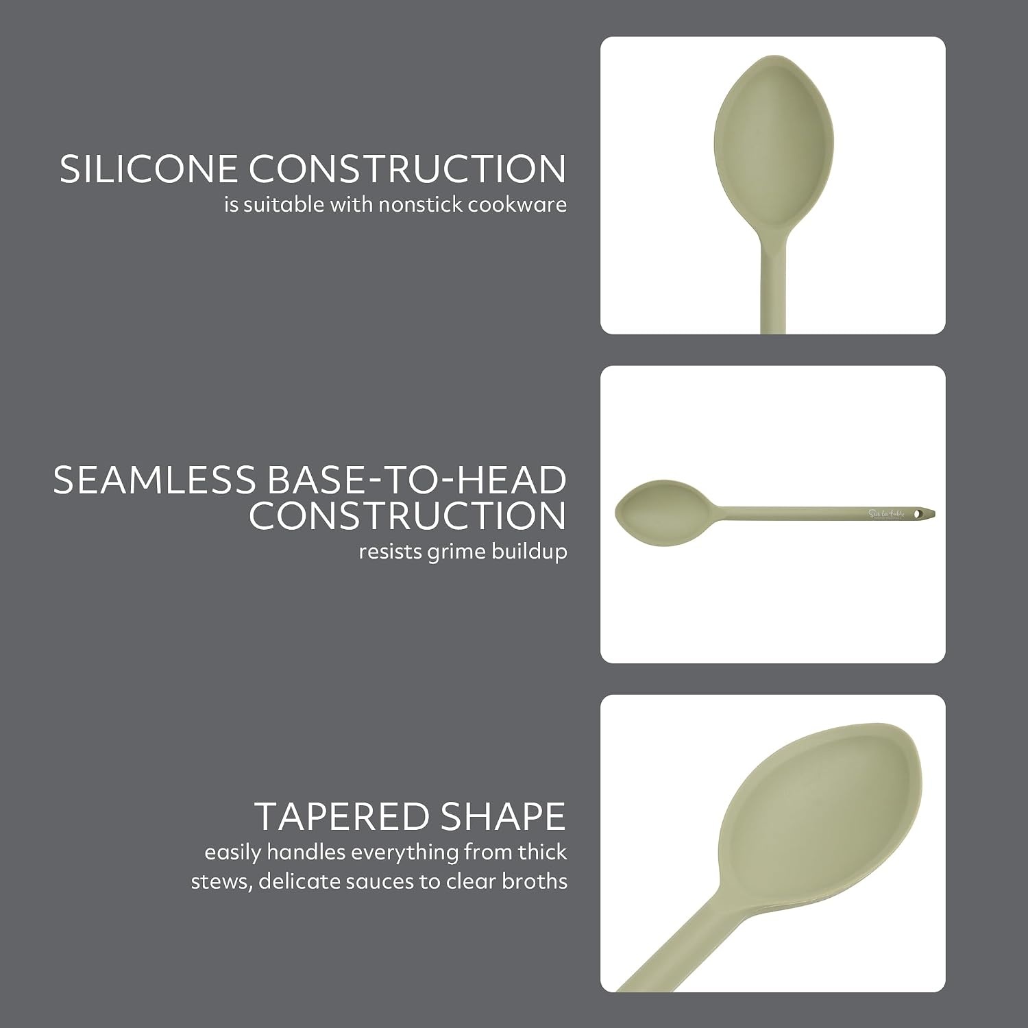 Sur La Table Kitchen Essential Mealcraft Silicone Spatula – Juniper Green(Juniper Green (Silicone)) - view 3