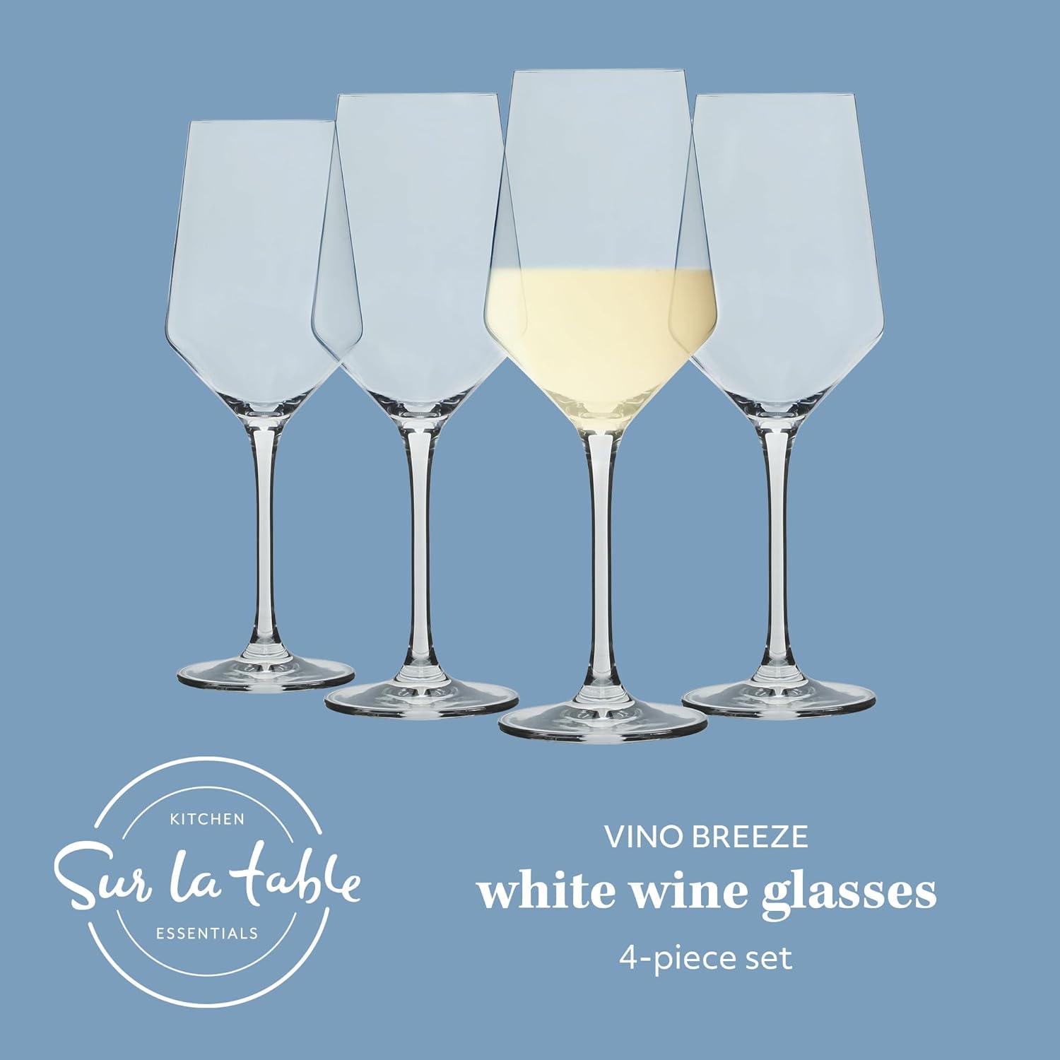 Sur La Table Kitchen Essentials Vino Breeze Crystal Clear 14 OZ 4 Pack All Purpose White Wine Glass With Modern Curve Silhouette(Glass) - view 2