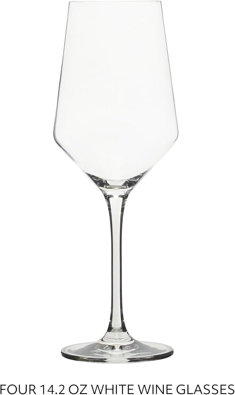 Sur La Table Kitchen Essentials Vino Breeze Crystal Clear 14 OZ 4 Pack All Purpose White Wine Glass With Modern Curve Silhouette(Glass) - view 3