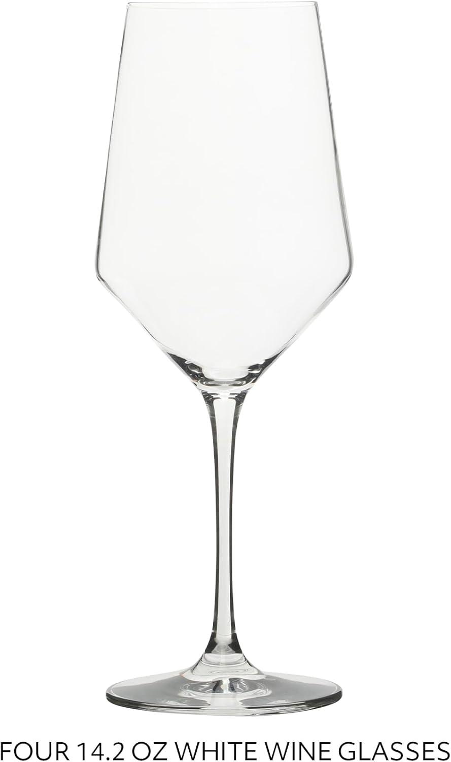 Sur La Table Kitchen Essentials Vino Breeze Crystal Clear 14 OZ 4 Pack All Purpose White Wine Glass With Modern Curve Silhouette(Glass) - view 8