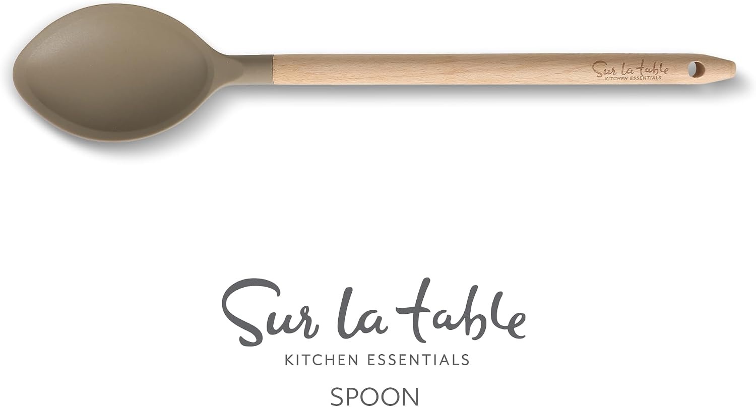 Sur La Table Kitchen Essential Mealcraft Silicone Spatula – Juniper Green(Taupe (Silicone/Beechwood)) - view 2