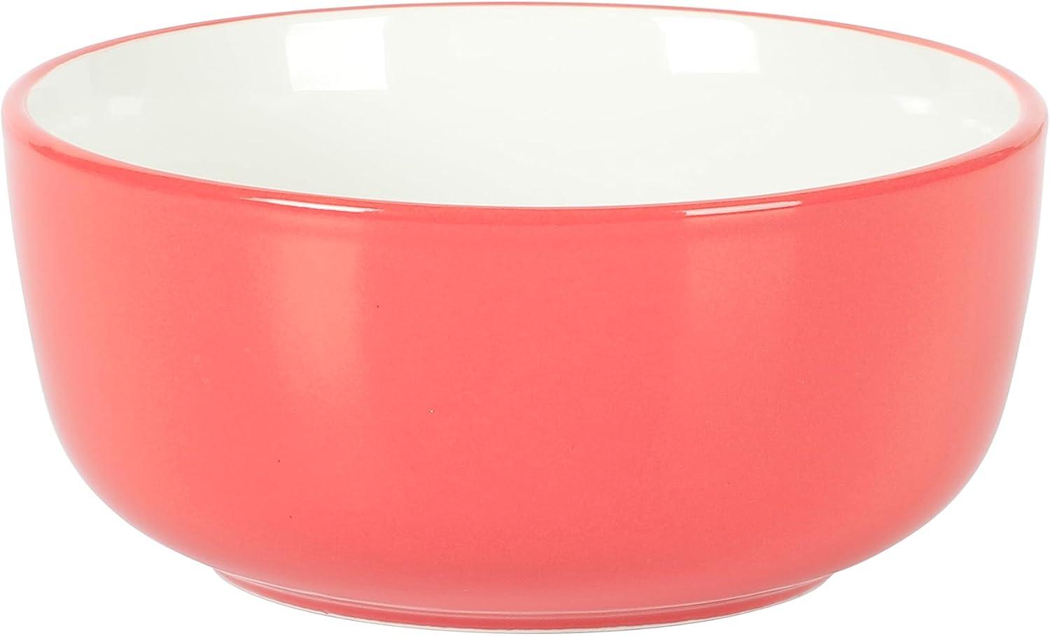 Sur La Table Kitchen Essentials 16 Piece Two-Tone Porcelain Chip and Scratch Resistant Dinnerware Plates and Bowls Set – Red/White(Red/White) - view 6
