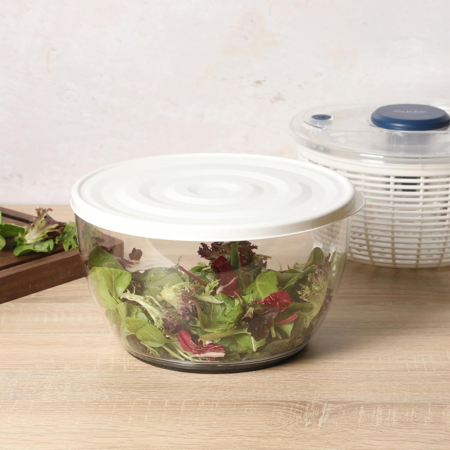 Sur La Table Kitchen Essential 6.3 Qt Salad Spinner, Fruit Wahser, Fruit Washing Bowl with Strainer, Vegertable Cleaner, Salad Cleaner, Lettuce Washer – Navy Blue(Navy Blue) - view 5