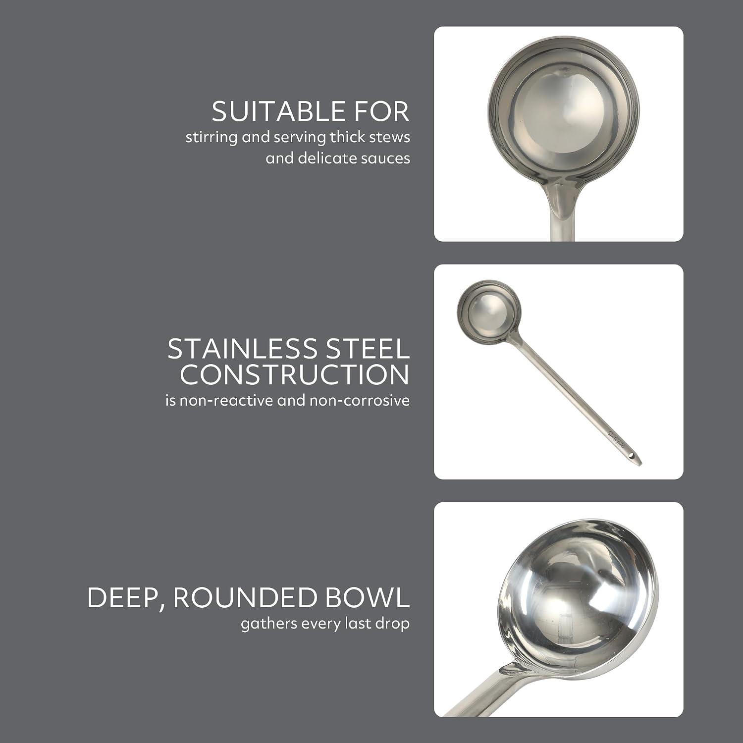 Sur La Table Kitchen Essential Steelhaus Stainless Steel Kitchen Spoon(Soup Ladle) - view 3