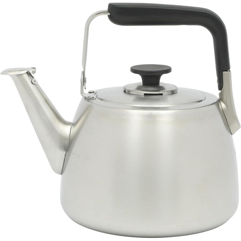 Sur La Table Kitchen Essentials 2 Qt Heavy Gauge Brushed Stainless Steel Whistling Tea Kettle – Durable Stovetop Kettle(Brushed Stainless)