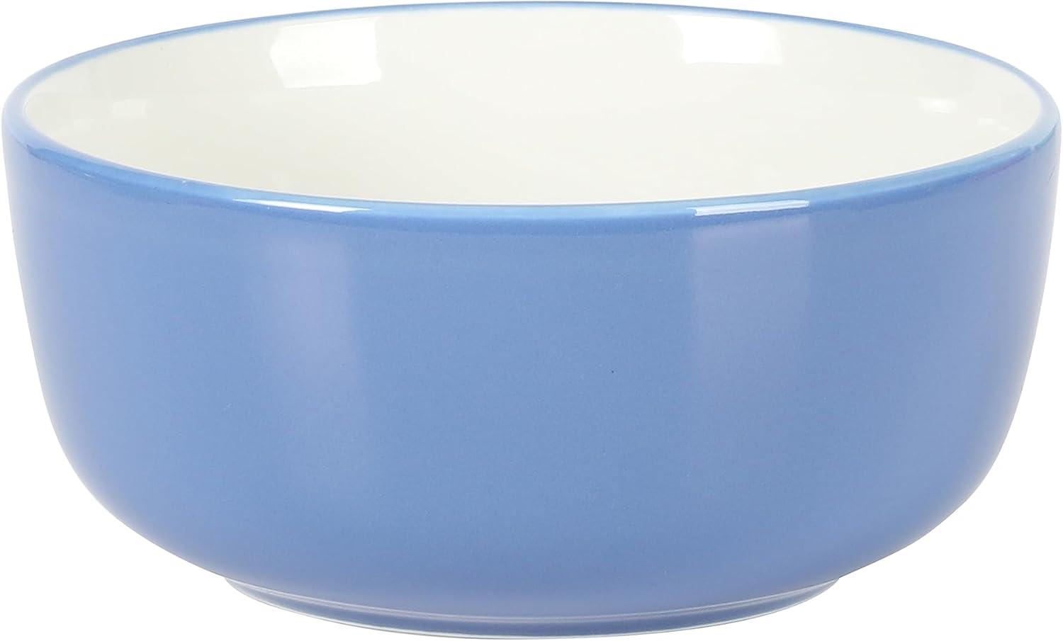 Sur La Table Kitchen Essentials 16 Piece Two-Tone Porcelain Chip and Scratch Resistant Dinnerware Plates and Bowls Set – Green/White(Blue/White) - view 6