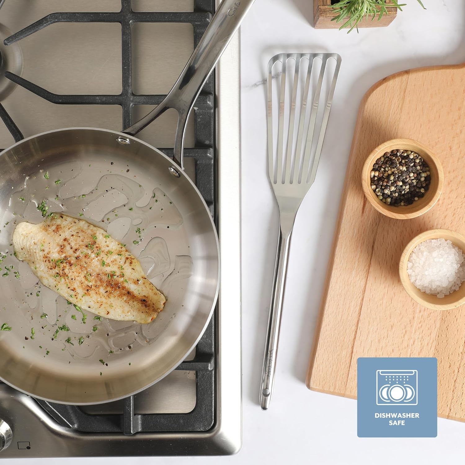 Sur La Table Kitchen Essential Steelhaus Stainless Steel Kitchen Spoon(Fish Turner) - view 5