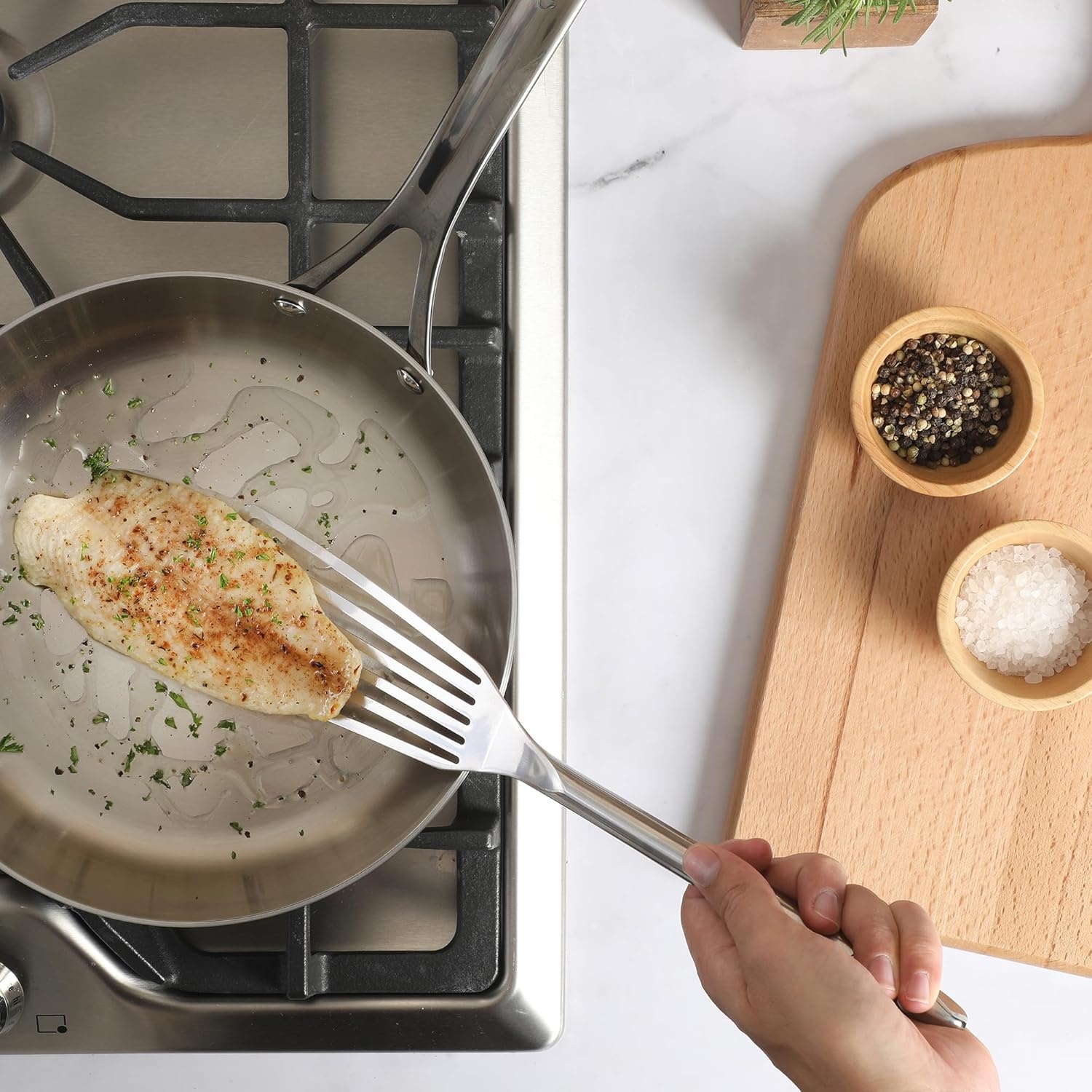 Sur La Table Kitchen Essential Steelhaus Stainless Steel Kitchen Spoon(Fish Turner) - view 6