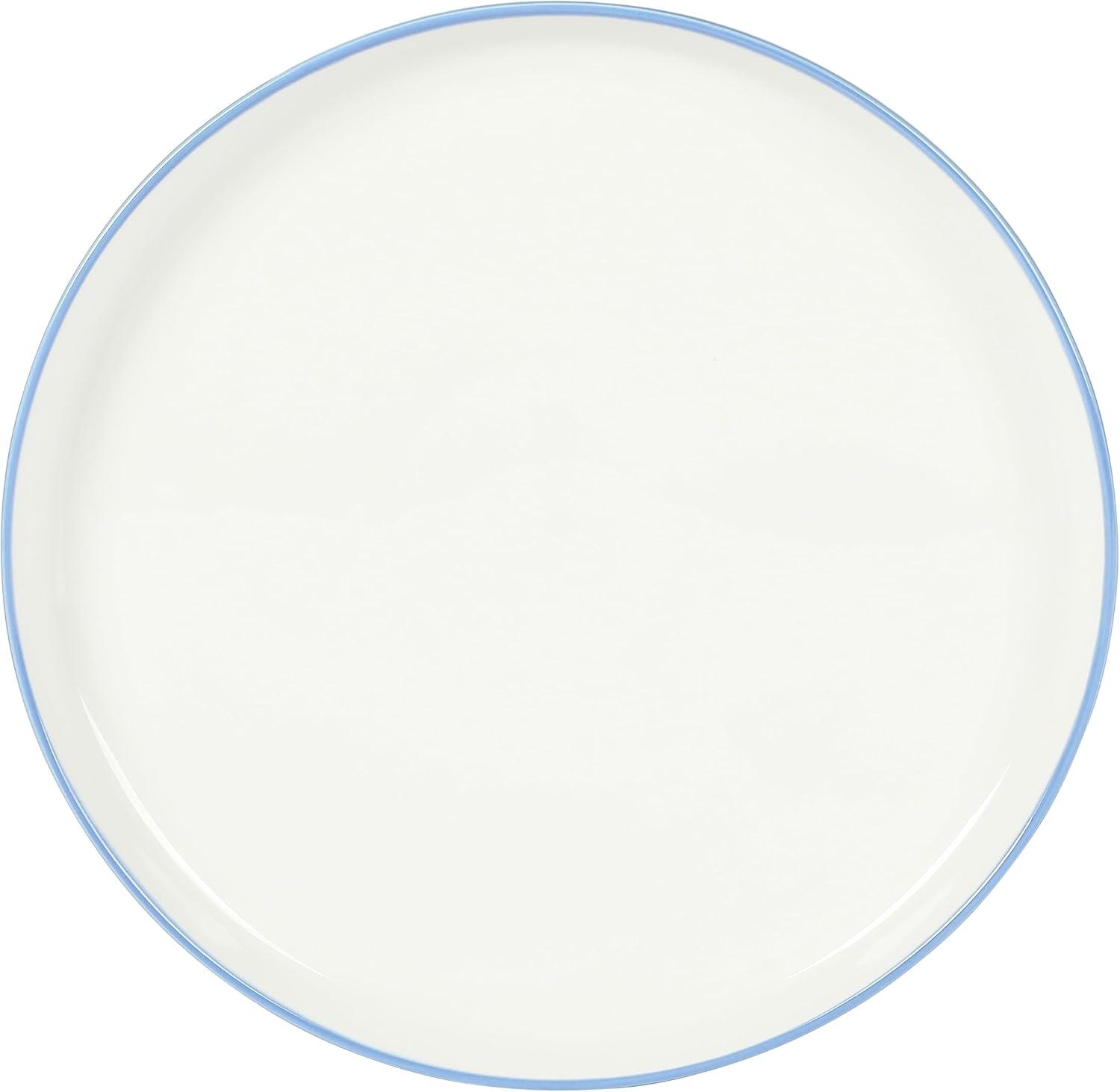 Sur La Table Kitchen Essentials 16 Piece Two-Tone Porcelain Chip and Scratch Resistant Dinnerware Plates and Bowls Set – Red/White(Blue/White) - view 5