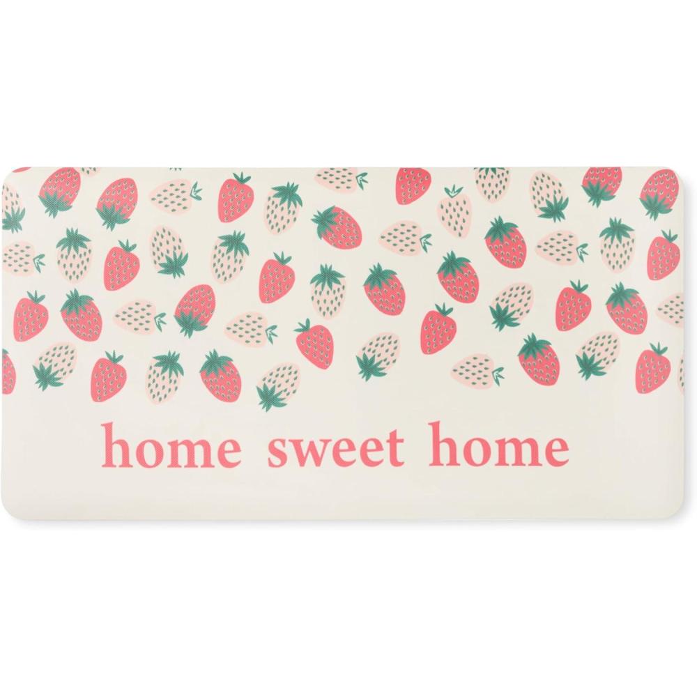 SUR LA Table Kitchen Essentials Zest Up Your Life Citrus Fruit Anti Fatigue Comfort Mat, Kitchen Mat, Standing Desk Mat, Non-Slip Backing, Yellow/Blue/Ivory, 20″x39″(Pink/Green/Cream)
