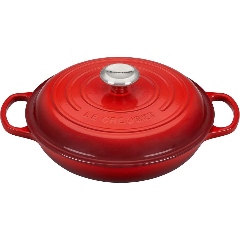 Le Creuset Enameled Cast Iron Signature Braiser, 3.5 qt., Cerise(Cerise)