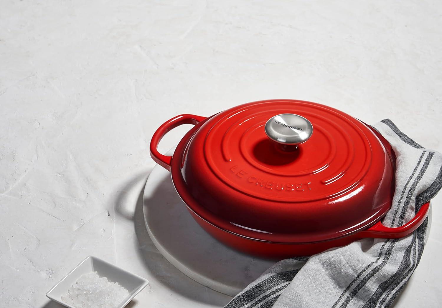 Le Creuset Enameled Cast Iron Signature Braiser, 3.5 qt., Cerise(Cerise) - view 5