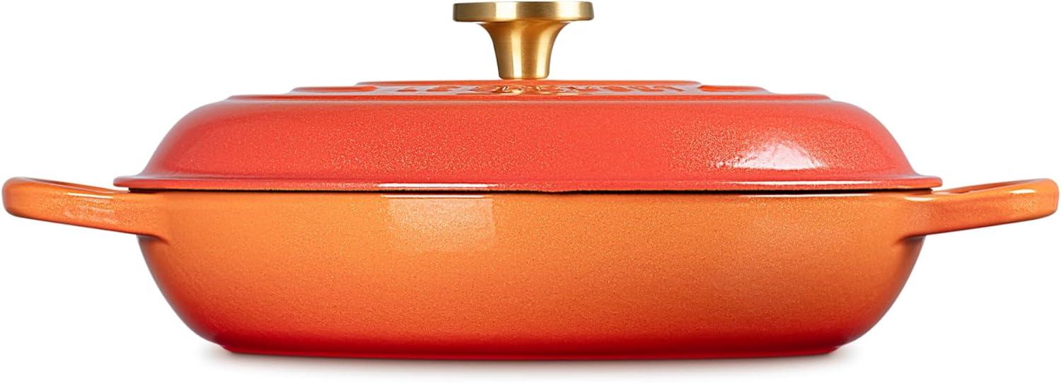 Le Creuset Enameled Cast Iron Signature Braiser, 3.5 qt., Cerise(Flamme Doree) - view 5