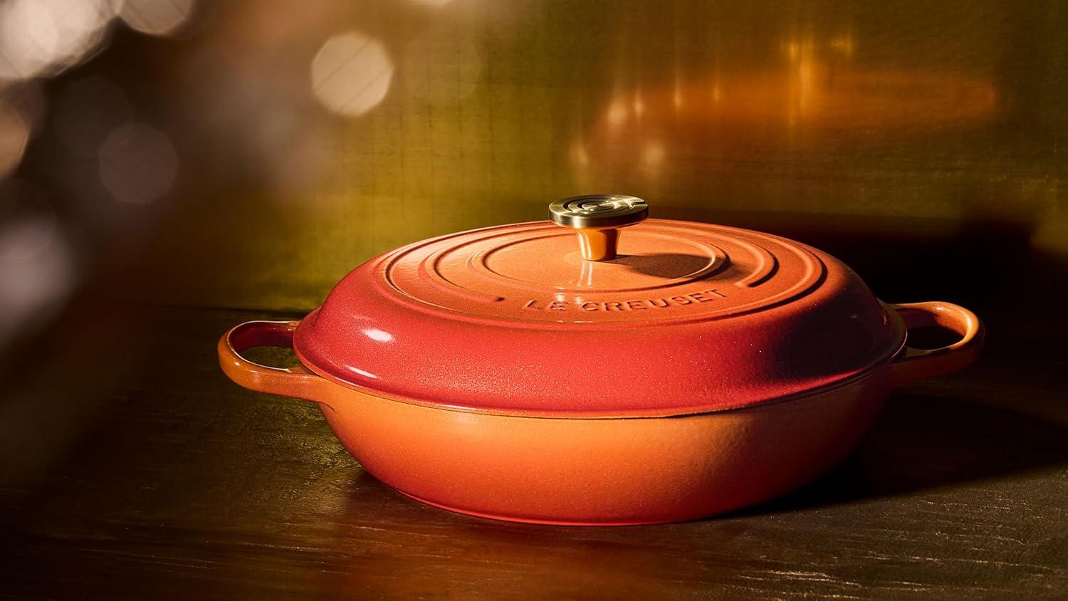 Le Creuset Enameled Cast Iron Signature Braiser, 3.5 qt., Cerise(Flamme Doree) - view 6