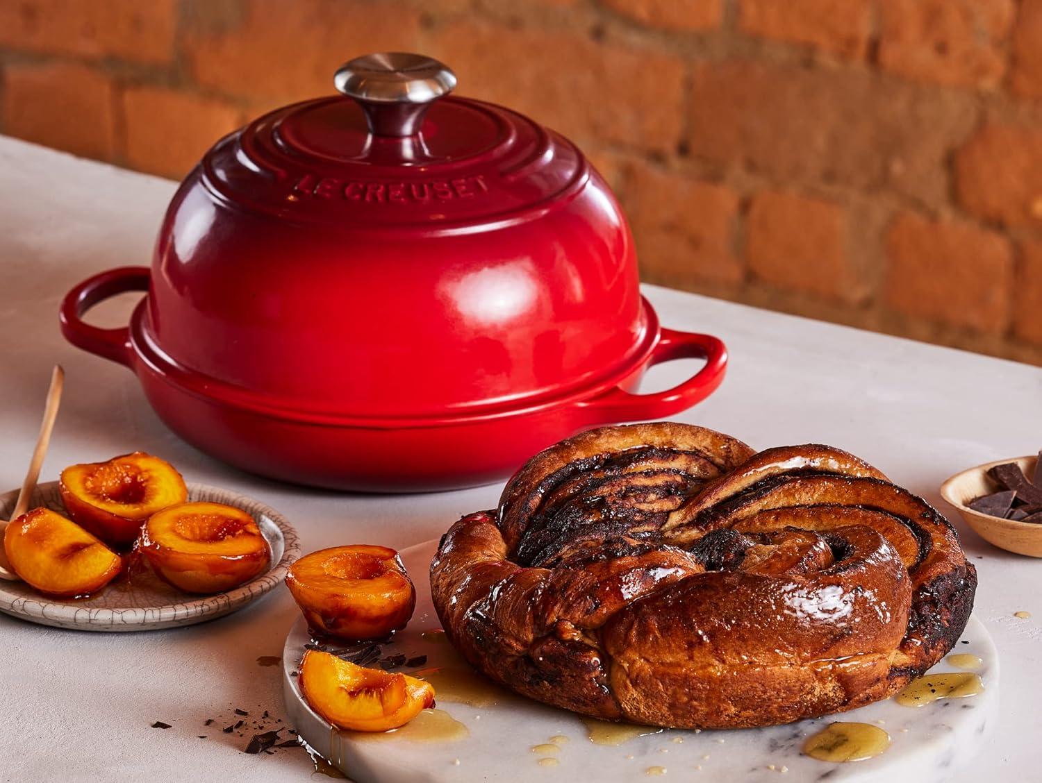 Le Creuset Enameled Cast Iron Bread Oven, White(Cerise) - view 7
