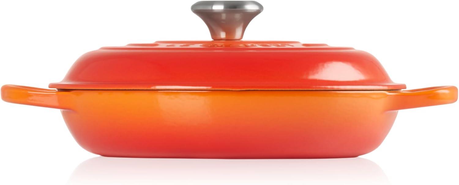 Le Creuset Enameled Cast Iron Signature Braiser, 3.5 qt., Cerise(Flame) - view 4