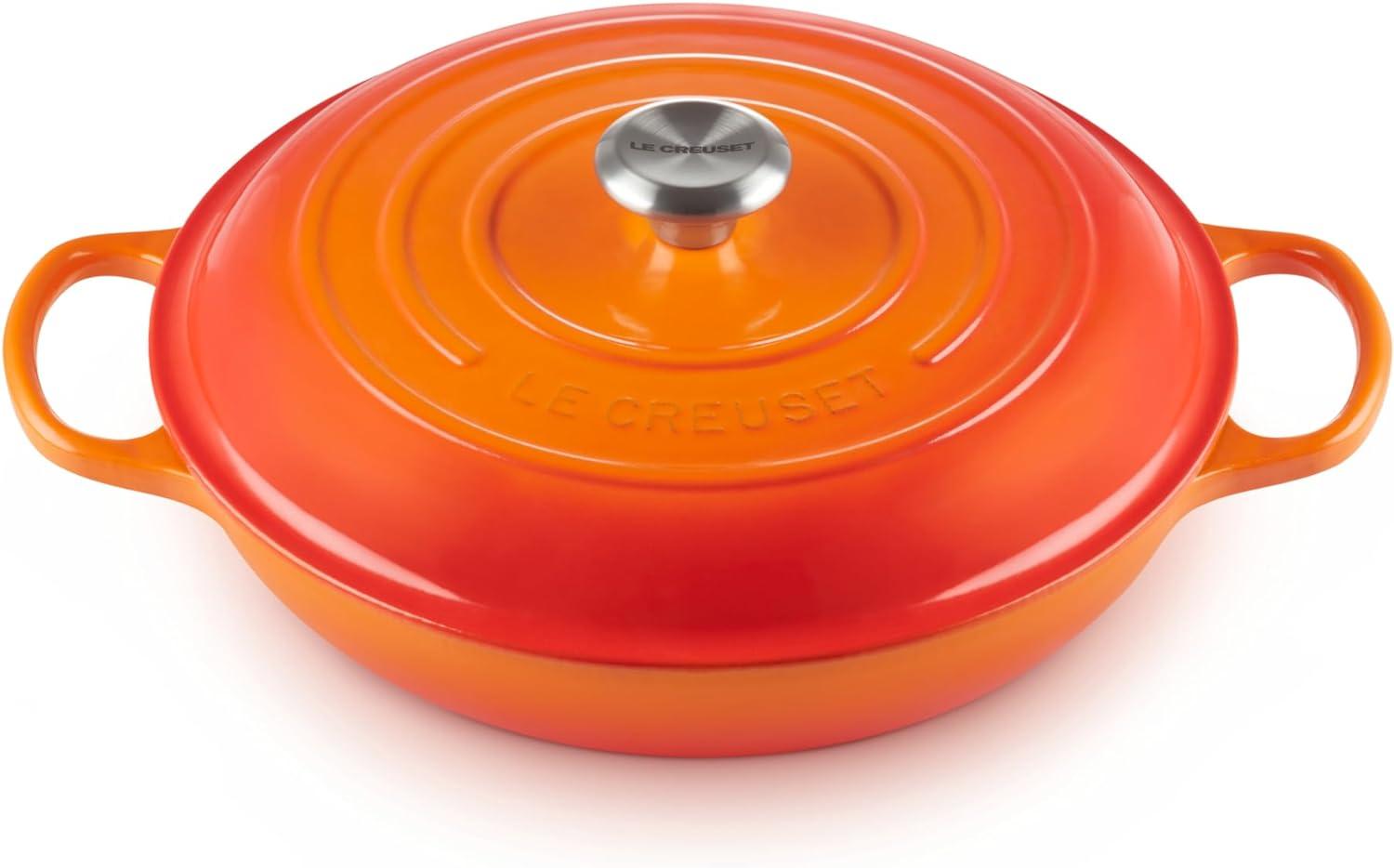 Le Creuset Enameled Cast Iron Signature Braiser, 3.5 qt., Cerise(Flame) - view 8