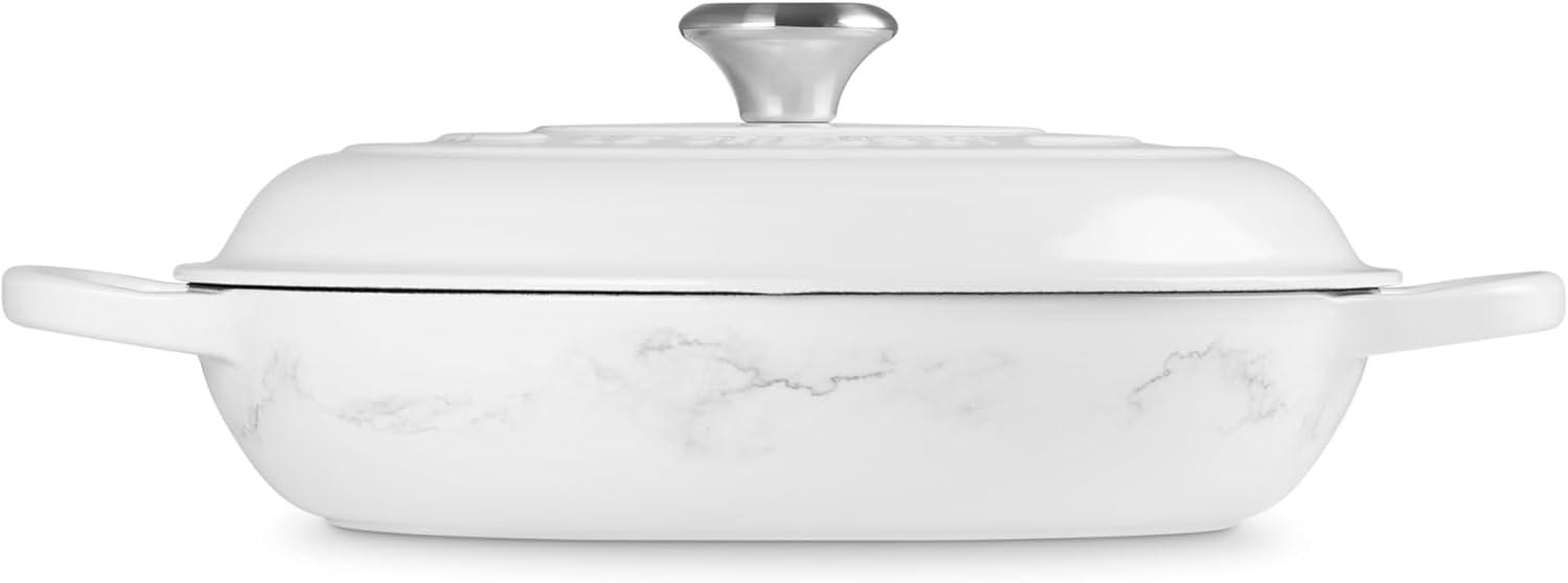 Le Creuset Enameled Cast Iron Signature Braiser, 3.5 qt., Cerise(Marble) - view 4