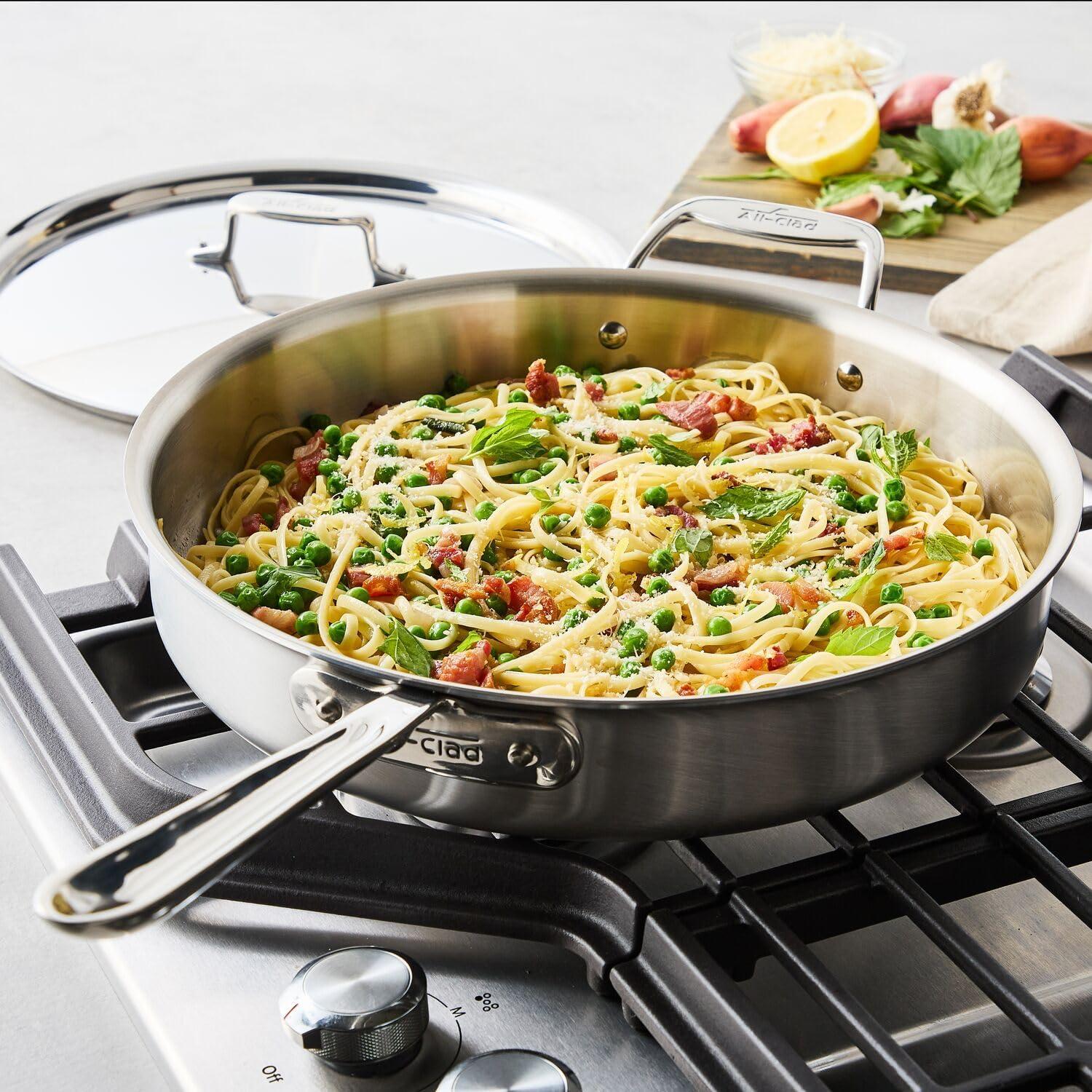 All-Clad D5 Brushed Stainless Steel Sauté Pans - view 2