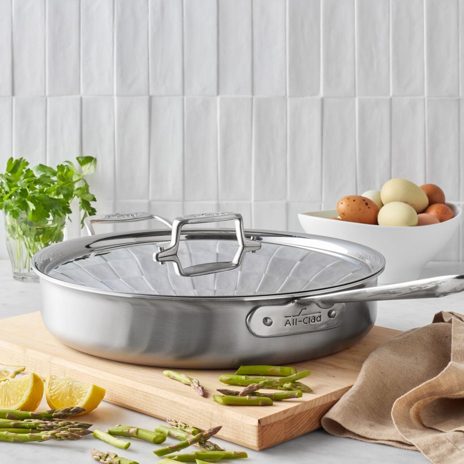 All-Clad D5 Brushed Stainless Steel Sauté Pans - view 4
