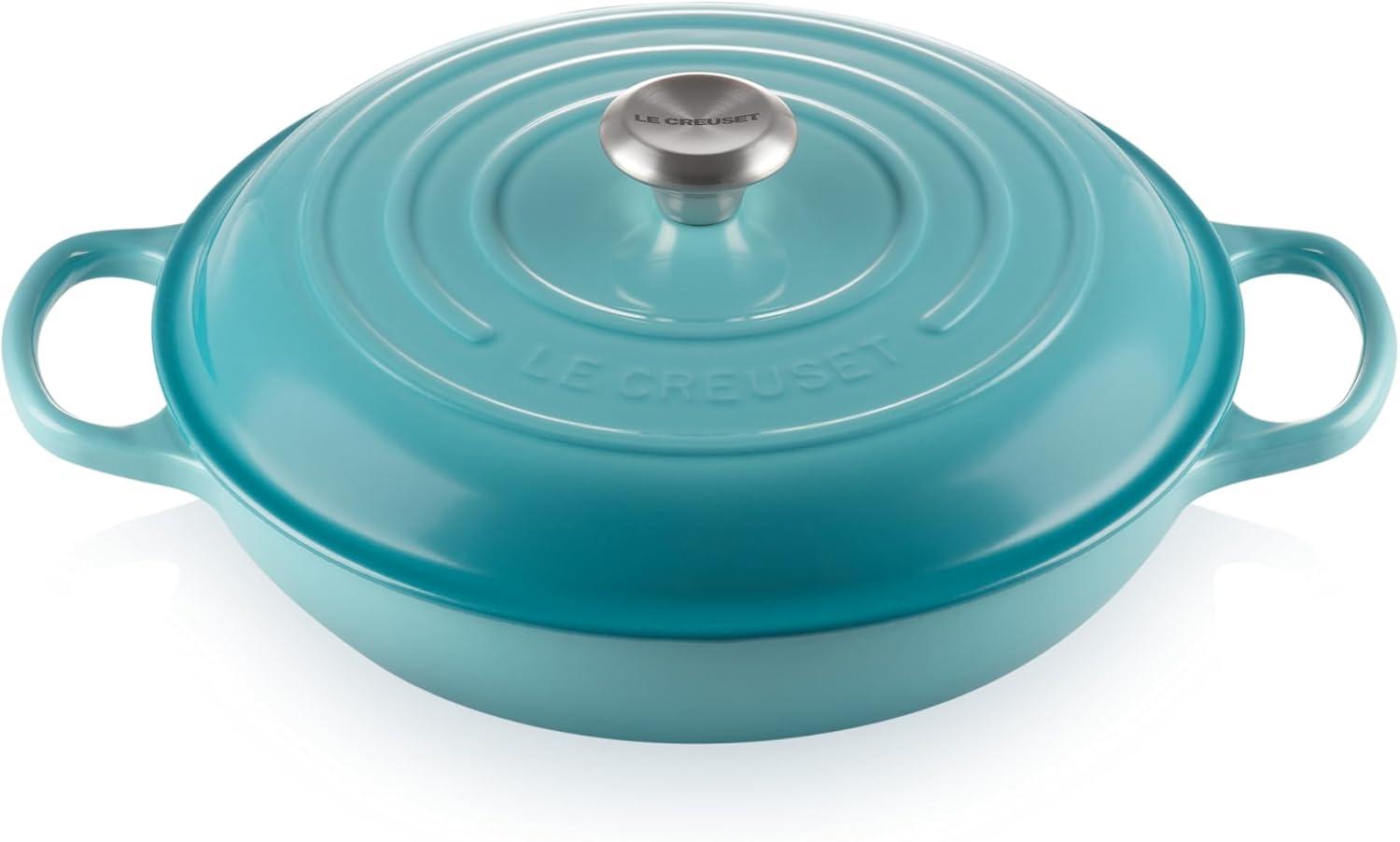 Le Creuset Enameled Cast Iron Signature Braiser, 3.5 qt., Cerise(Caribbean) - view 8