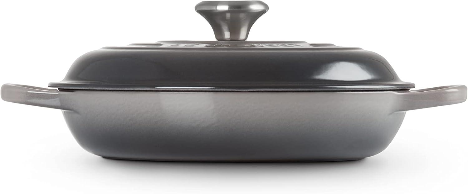 Le Creuset Enameled Cast Iron Signature Braiser, 3.5 qt., Cerise(Oyster) - view 3