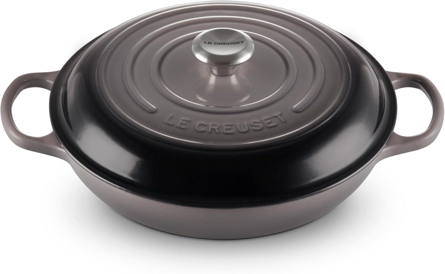 Le Creuset Enameled Cast Iron Signature Braiser, 3.5 qt., Cerise(Oyster) - view 8