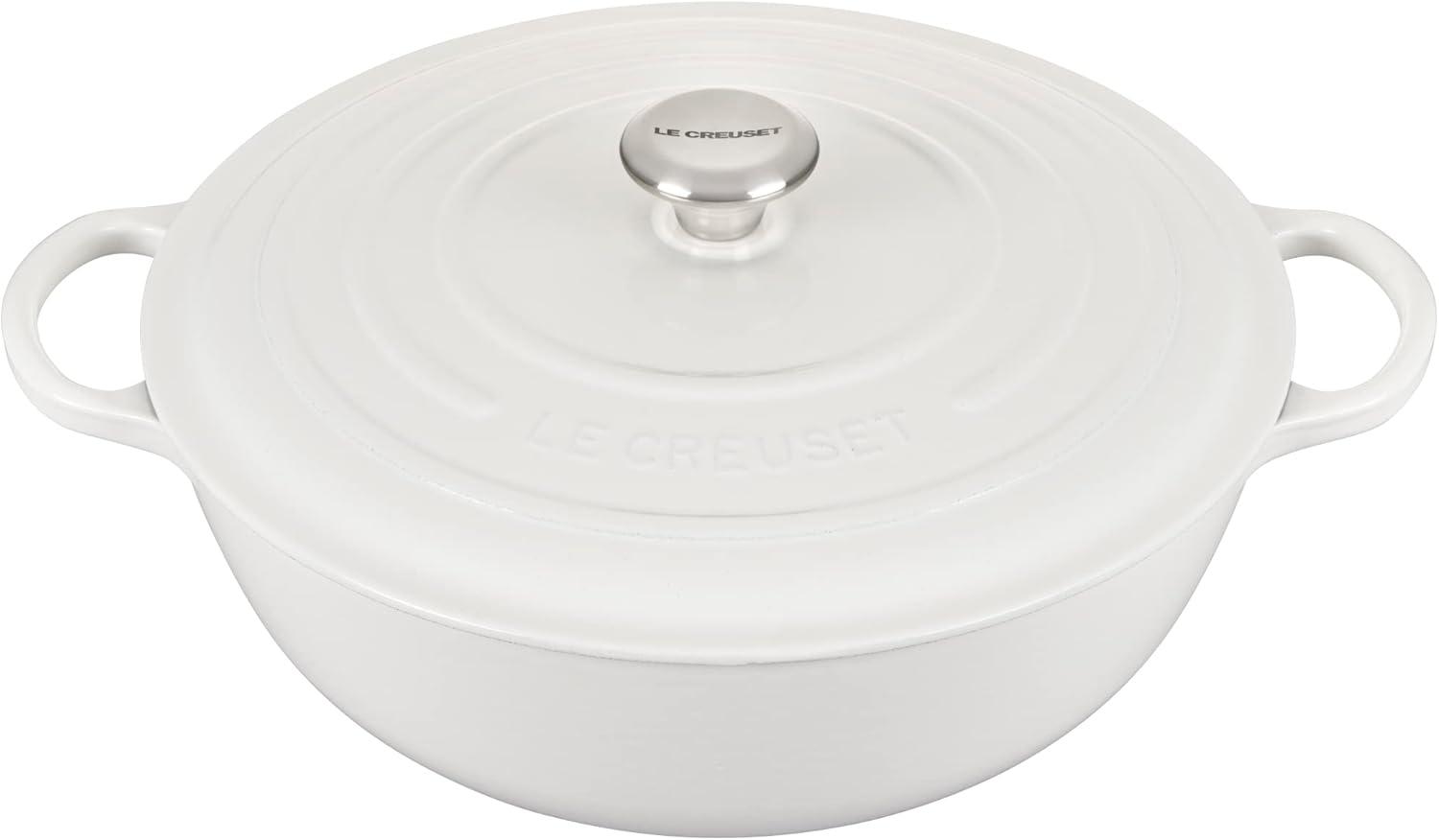 Le Creuset 7.5 Quart Signature Chef’s Oven Shallot(White) - view 4