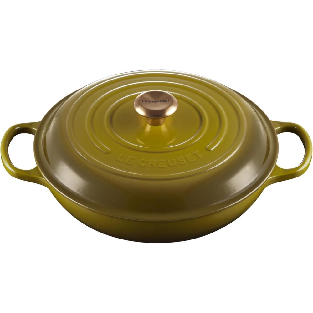 Le Creuset Enameled Cast Iron Signature Braiser, 3.5 qt., Cerise(Olive)
