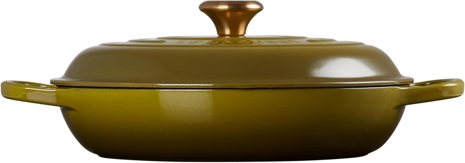 Le Creuset Enameled Cast Iron Signature Braiser, 3.5 qt., Cerise(Olive) - view 4