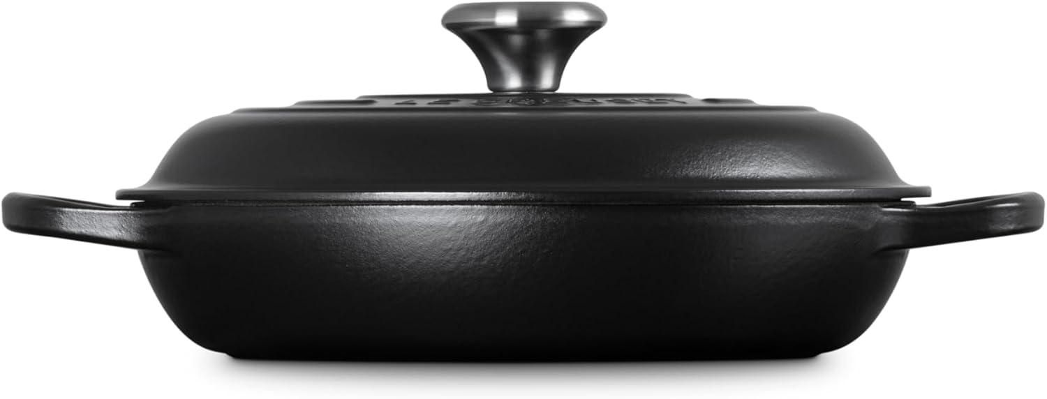 Le Creuset Enameled Cast Iron Signature Braiser, 3.5 qt., Cerise(Licorice) - view 4