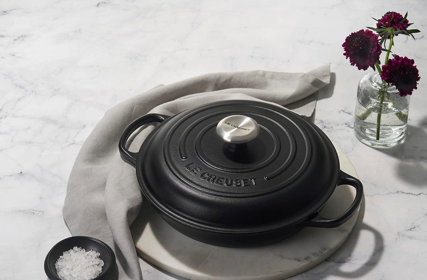 Le Creuset Enameled Cast Iron Signature Braiser, 3.5 qt., Cerise(Licorice) - view 5