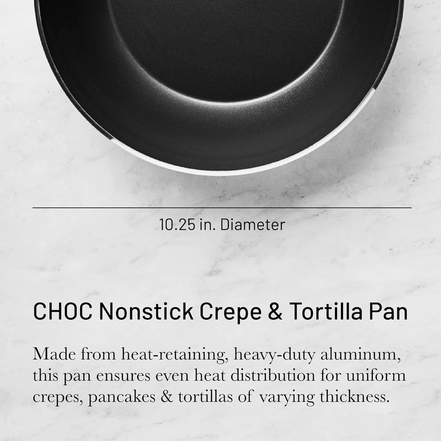 de Buyer CHOC Nonstick Crepe & Tortilla Pan – 10.25 – Ideal for Making & Reheating Crepes, Tortillas & Pancakes – 5-Layer PTFE Coating – PFOA Free – Made in France - view 2