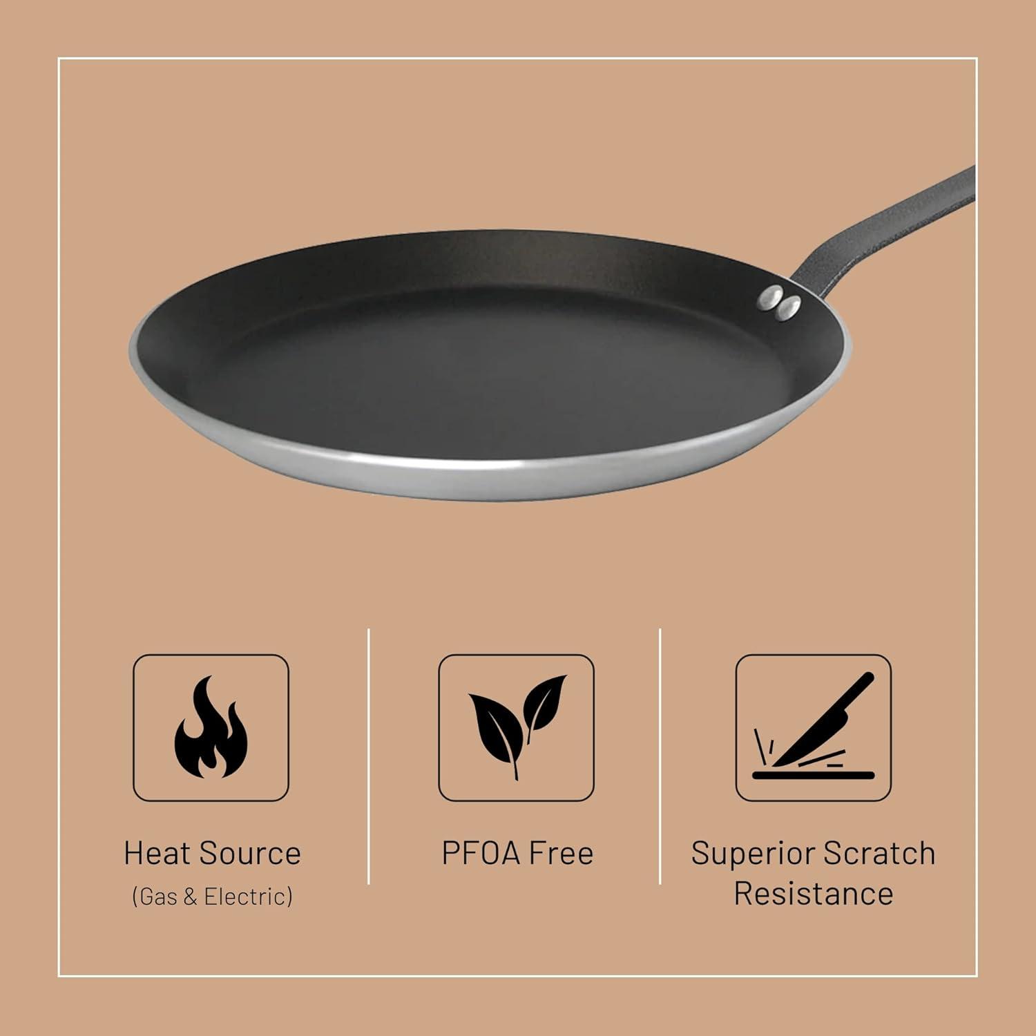 de Buyer CHOC Nonstick Crepe & Tortilla Pan – 10.25 – Ideal for Making & Reheating Crepes, Tortillas & Pancakes – 5-Layer PTFE Coating – PFOA Free – Made in France - view 3