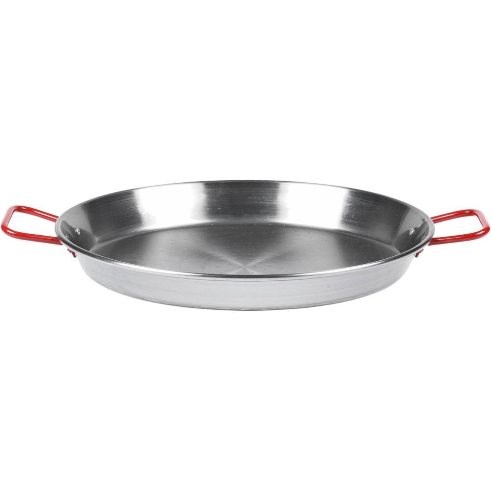 Spanish Paella Pan, 15″, Serves 8, Silver(Silver)