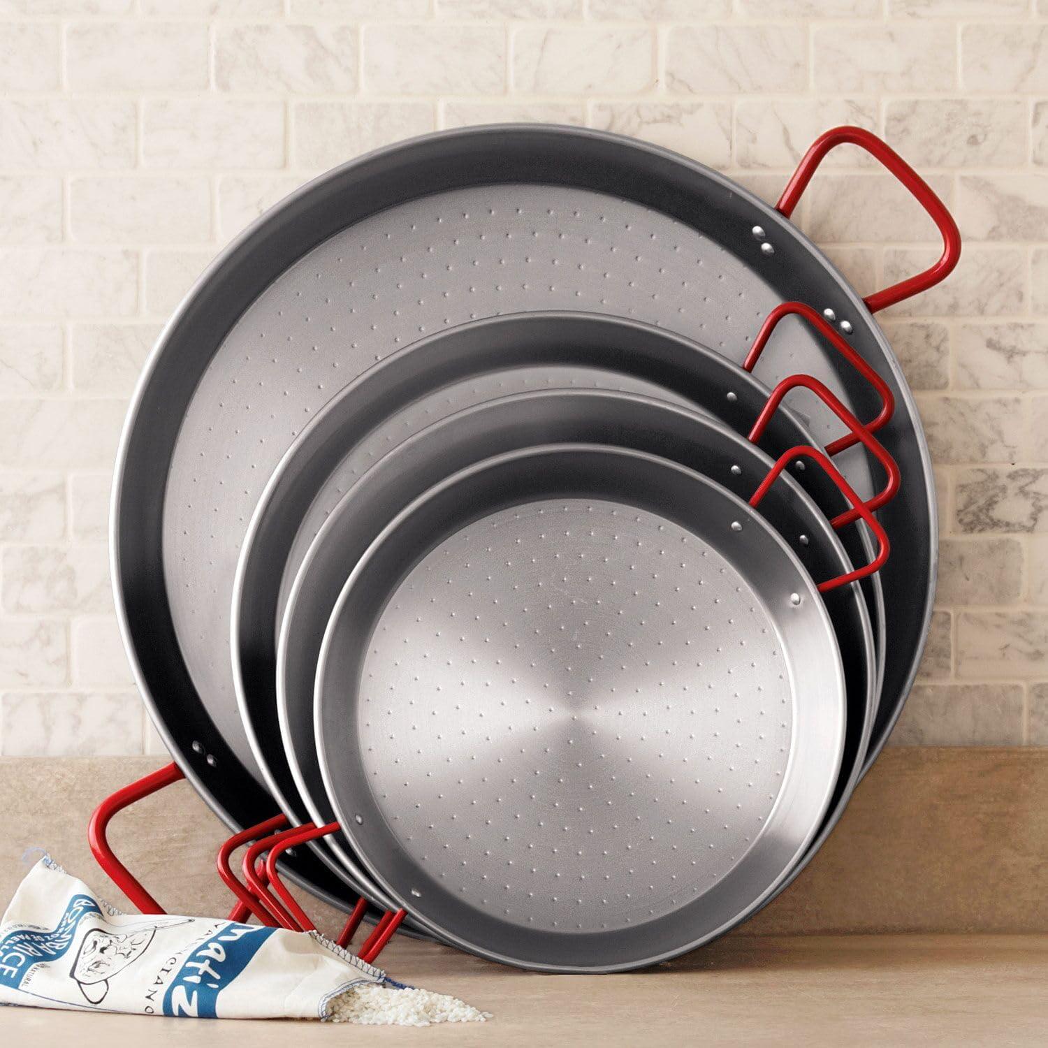 Spanish Paella Pan, 15″, Serves 8, Silver(Silver) - view 4