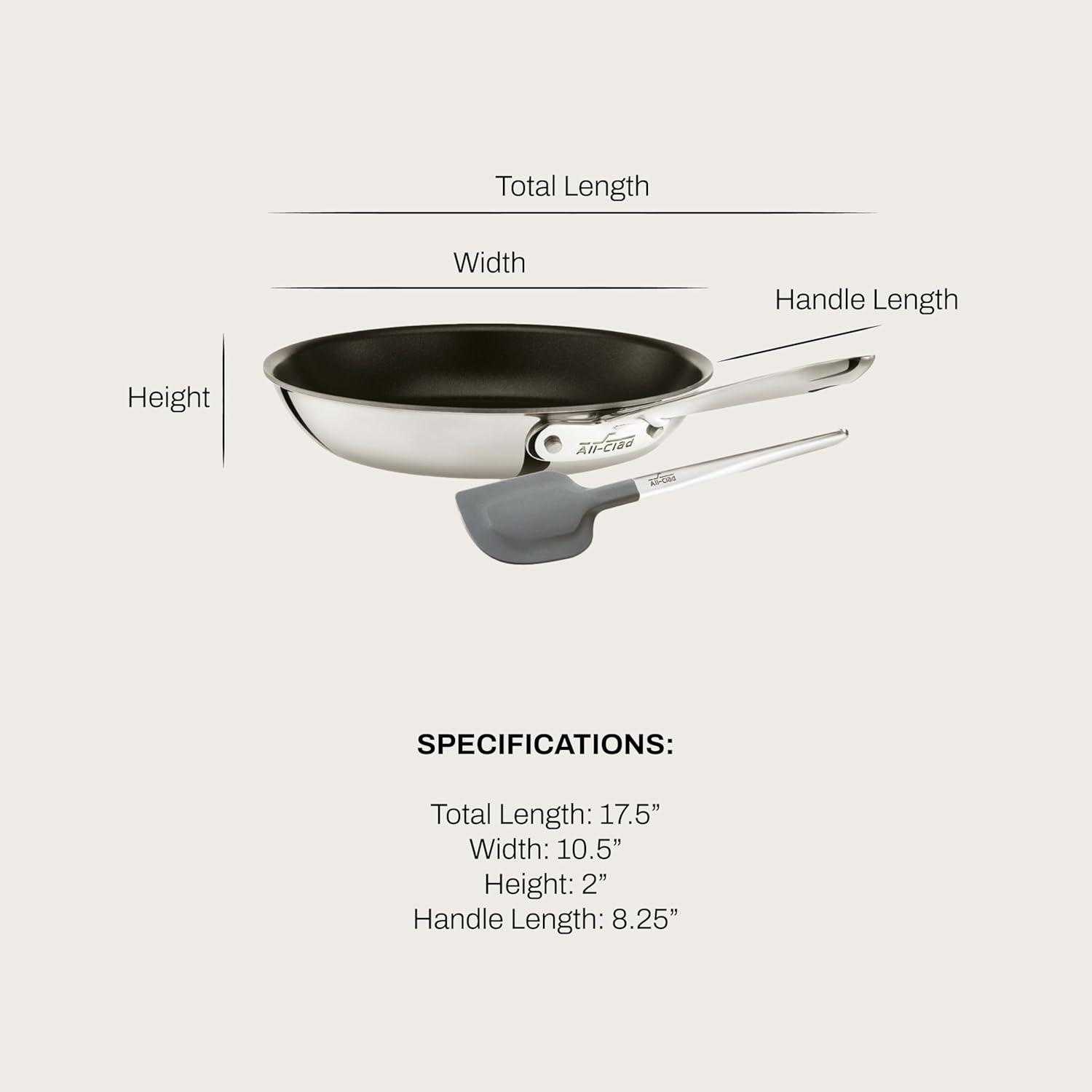 All-Clad D3 Pro Nonstick 3-ply Bonded Cookware, 10 inch Fry Pan and Spatula - view 2